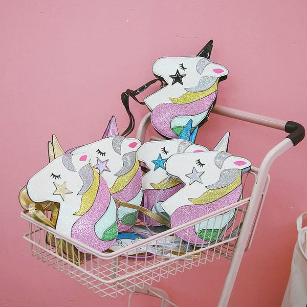 cute cartoon personality laser unicorn one-shoulder pu messenger handbag shiny rainbow five-star reflective female bag, Black
cute cartoon personality laser unicorn one-shoulder pu messenger handbag shiny rainbow five-star reflective female bag, Black