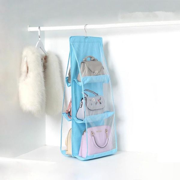 storage bags 6 pockets handbag hanging organizer for wardrobe closet transparent bag 3 layers folding shelf sundry
storage bags 6 pockets handbag hanging organizer for wardrobe closet transparent bag 3 layers folding shelf sundry