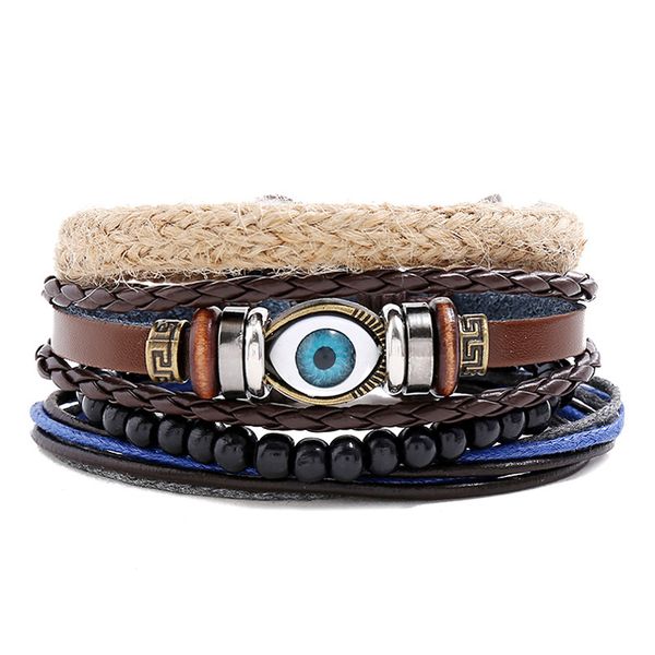 bangles bracelet stable diy combination 4-piece set eye cowhide woven hemp rope men's, Black
bangles bracelet stable diy combination 4-piece set eye cowhide woven hemp rope men's, Black