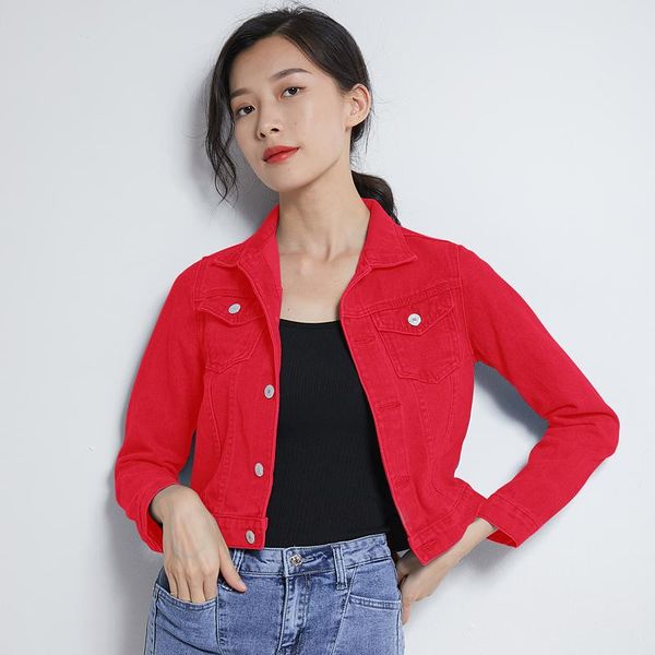 women's jackets coat women autumn candy color casual short denim jacket chaquetas mujer 2021 solid coats, Black;brown
women's jackets coat women autumn candy color casual short denim jacket chaquetas mujer 2021 solid coats, Black;brown