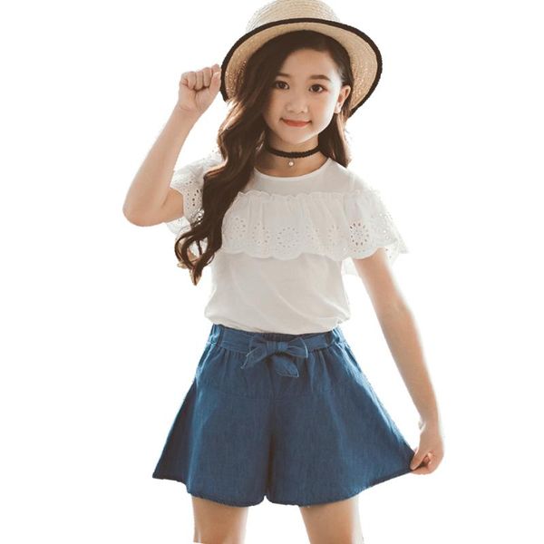 kids summer clothes girls tshirt + skirt teenage clothing big casual style childrens sets, White
kids summer clothes girls tshirt + skirt teenage clothing big casual style childrens sets, White