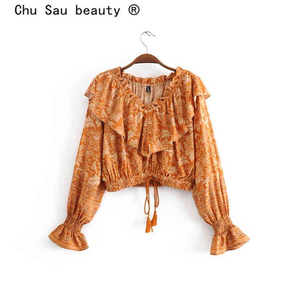 chu sau beauty boho floral print crop women holiday fashion ruffles short blouses female chaqueta de moda 210508, White
chu sau beauty boho floral print crop women holiday fashion ruffles short blouses female chaqueta de moda 210508, White