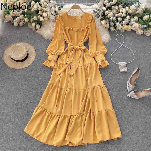neploe sweet dress women o neck puff sleeve ruffles slim dresses beach holiday chic bow robe temperament maxi vestidos 210422, Black;gray
neploe sweet dress women o neck puff sleeve ruffles slim dresses beach holiday chic bow robe temperament maxi vestidos 210422, Black;gray