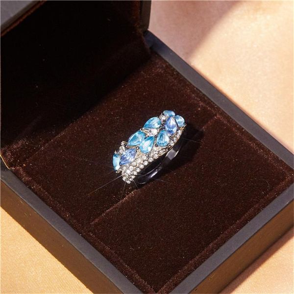 wedding rings fashion exquisite luxury blue water drop zircon women's ring birthday gift anniversary jewelry wholesale, Slivery;golden
wedding rings fashion exquisite luxury blue water drop zircon women's ring birthday gift anniversary jewelry wholesale, Slivery;golden