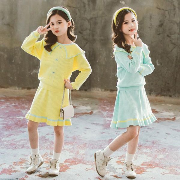 clothing sets 2021 autumn children's sweater set girls long sleeve solid color turn down collar sweater+short skirt 2pcs knitted clothe, White
clothing sets 2021 autumn children's sweater set girls long sleeve solid color turn down collar sweater+short skirt 2pcs knitted clothe, White