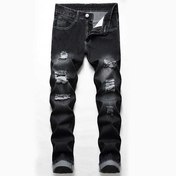2021 street wear male ripped skinny trousers slim biker outwears pants black jeans pantalon homme x0621, Blue
2021 street wear male ripped skinny trousers slim biker outwears pants black jeans pantalon homme x0621, Blue