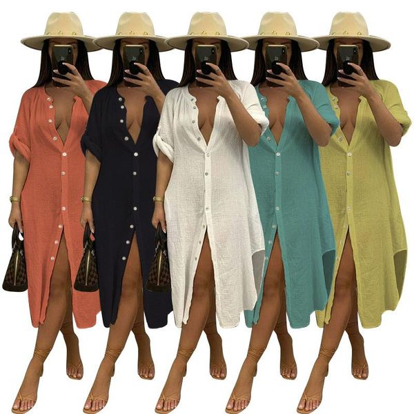 casual dresses fashion women's dress summer v-neck single-breasted beach style bamboo lining long-sleeved, Black;gray
casual dresses fashion women's dress summer v-neck single-breasted beach style bamboo lining long-sleeved, Black;gray