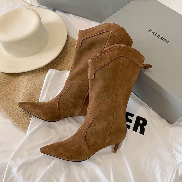 boots 2021 retro western cowboy for women pointed toe women's shoes brand embossing suede leather mid-calf chunky, Black
boots 2021 retro western cowboy for women pointed toe women's shoes brand embossing suede leather mid-calf chunky, Black