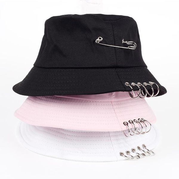cloches voron solid color iron pin rings personality bucket hat cap for women men cotton fishermen caps factory sells directly, Blue;gray
cloches voron solid color iron pin rings personality bucket hat cap for women men cotton fishermen caps factory sells directly, Blue;gray