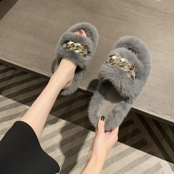 slippers shoes woman 2021 female rivet luxury slides flock low winter footwear fur flip flops massage designer plush flat fa, Black
slippers shoes woman 2021 female rivet luxury slides flock low winter footwear fur flip flops massage designer plush flat fa, Black