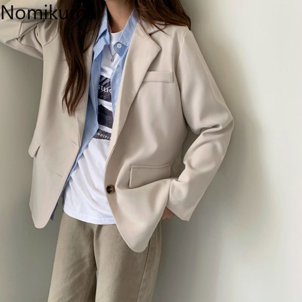 nomikuma autumn new women blazer coat korean solid suit jacket causal long sleeve notched collar blazers feminimos 6c573 210427, White;black
nomikuma autumn new women blazer coat korean solid suit jacket causal long sleeve notched collar blazers feminimos 6c573 210427, White;black