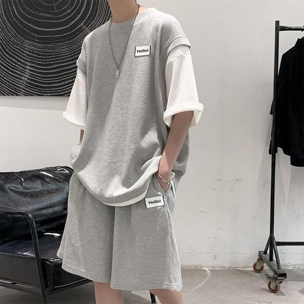 men's tracksuits fashion sets hiphop style street summer t-shirts with short pants loose sport casual male clothing, Gray
men's tracksuits fashion sets hiphop style street summer t-shirts with short pants loose sport casual male clothing, Gray