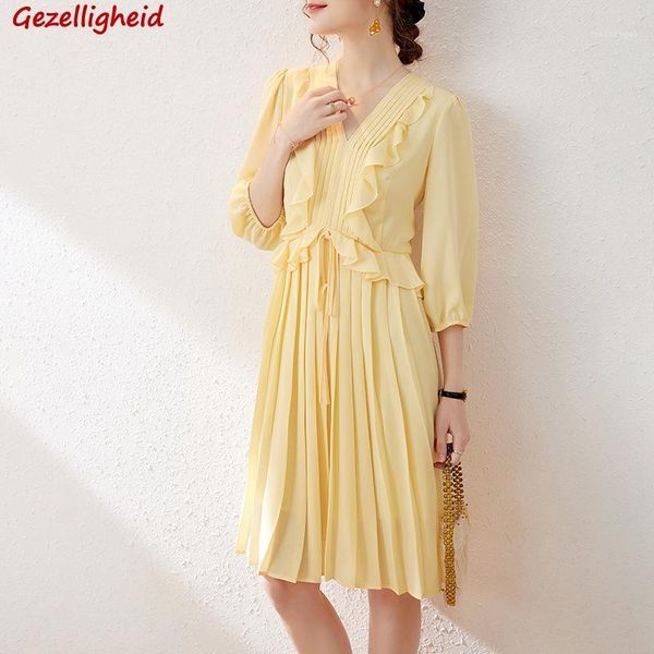 casual dresses gezelligheid for women 2021 summer fashion elegant ruffled v neck party prom slim chiffon beach midi dress, Black;gray
casual dresses gezelligheid for women 2021 summer fashion elegant ruffled v neck party prom slim chiffon beach midi dress, Black;gray