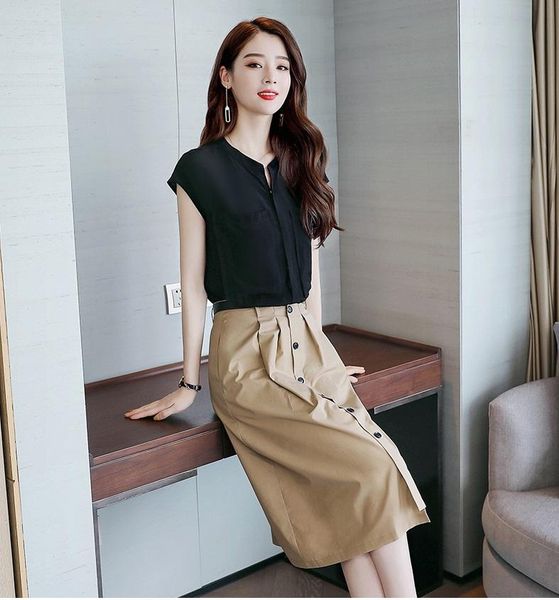 casual dresses fashionable western style summer suit two-piece female temperament waist slim dress very fairy, Black;gray
casual dresses fashionable western style summer suit two-piece female temperament waist slim dress very fairy, Black;gray
