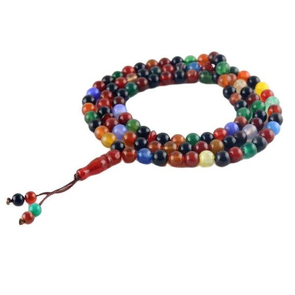 beaded, strands stone tasbih bracelet round agate natural bead 8 10 mm jewelry making tasbeh gift for family and friends, Black