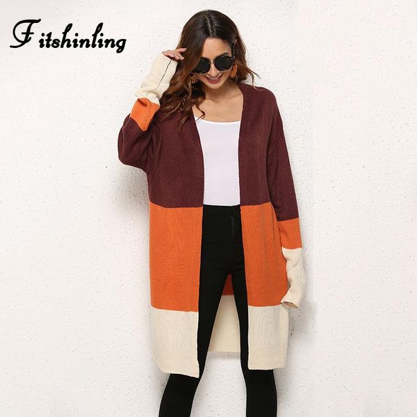 women's sweaters fitshinling patchwork female cardigans invierno 2021 mujer knitwear fashion slim long cardigan women clothing sweater, White;black
women's sweaters fitshinling patchwork female cardigans invierno 2021 mujer knitwear fashion slim long cardigan women clothing sweater, White;black