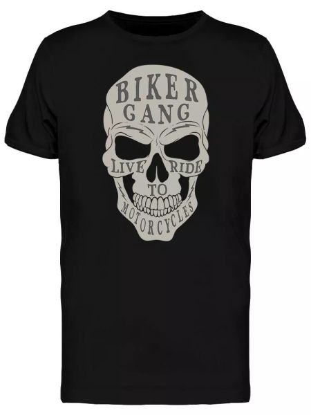 Biker Gang Live To Ride Men's Tee -Image by Shutterstock, White;black 
Biker Gang Live To Ride Men's Tee -Image by Shutterstock, White;black