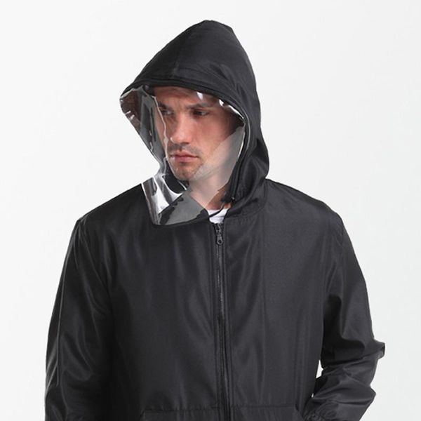 men's jackets washable protective suit isolated clothing jacket hat with mask waterproof removable clothes, Black;brown
men's jackets washable protective suit isolated clothing jacket hat with mask waterproof removable clothes, Black;brown