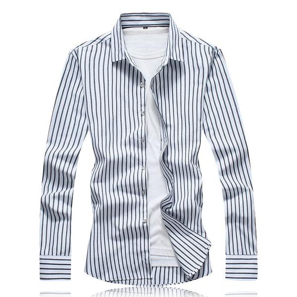 men's casual shirts autumn europe and the united states loose large size striped long-sleeved shirt, White;black
men's casual shirts autumn europe and the united states loose large size striped long-sleeved shirt, White;black
