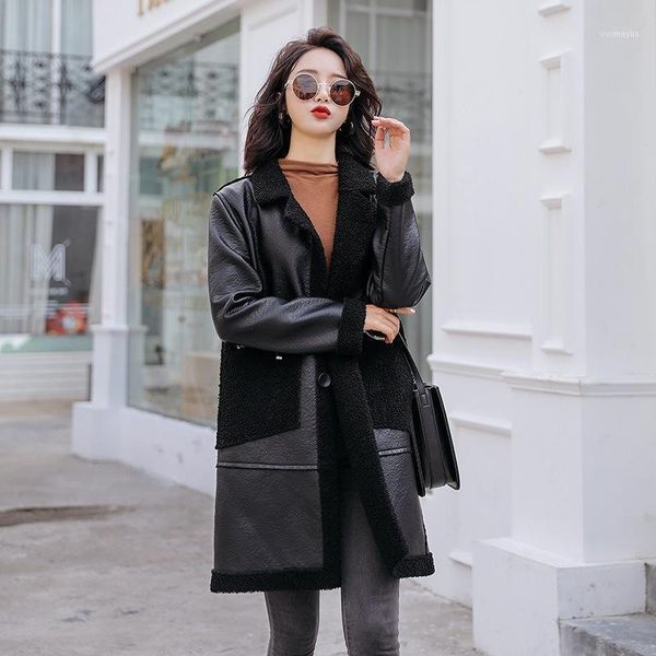 fur coat female long section 2021 winter korean version of loose sheep shearing composite pu coat1, Black
fur coat female long section 2021 winter korean version of loose sheep shearing composite pu coat1, Black