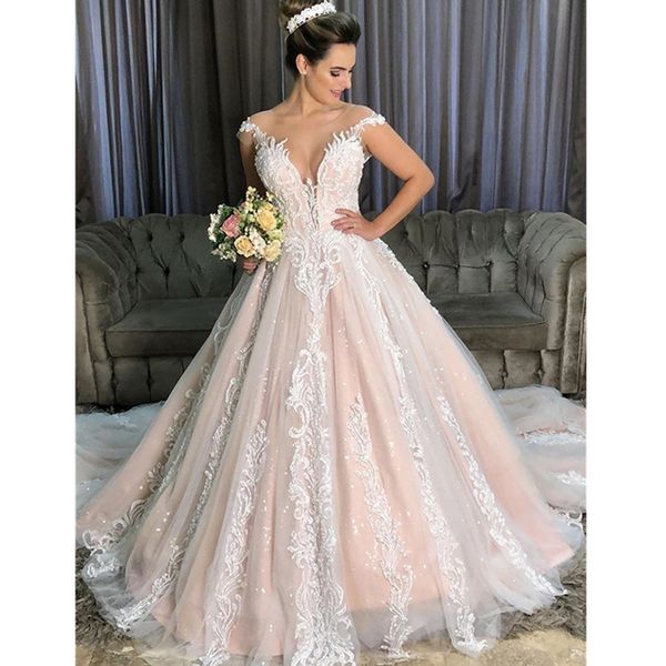 gorgeous lace appliques arabic beach wedding dresses a line sheer neck cap sleeve deep v neck long formal gowns vestidos, White
gorgeous lace appliques arabic beach wedding dresses a line sheer neck cap sleeve deep v neck long formal gowns vestidos, White