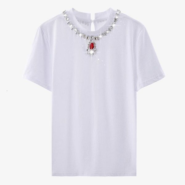 women's t-shirt runway 2021 women clothes rhinestone neck beaded luxury elegant white short sleeve casual bottoming gu4b
women's t-shirt runway 2021 women clothes rhinestone neck beaded luxury elegant white short sleeve casual bottoming gu4b