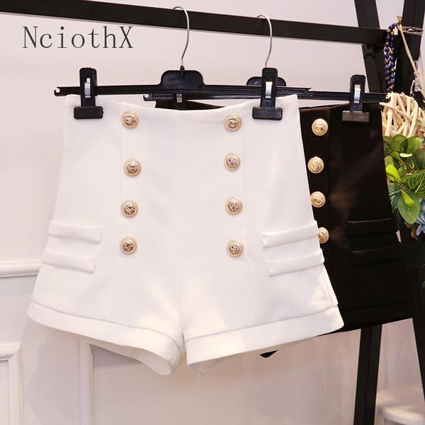 women's shorts 2021 spring summer women metal double breasted casual high waist a-line wide leg black female, White;black
women's shorts 2021 spring summer women metal double breasted casual high waist a-line wide leg black female, White;black