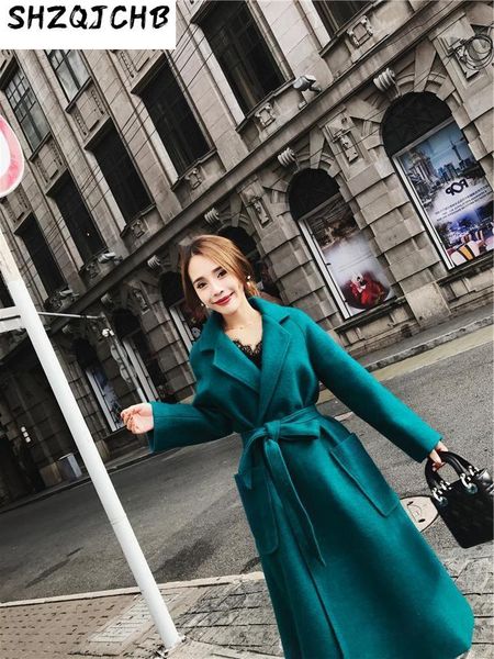 long lady fashion woolen office winter coats belt slim solid wool coat and jacket turn-down collar ladies women's & blends, Black
long lady fashion woolen office winter coats belt slim solid wool coat and jacket turn-down collar ladies women's & blends, Black