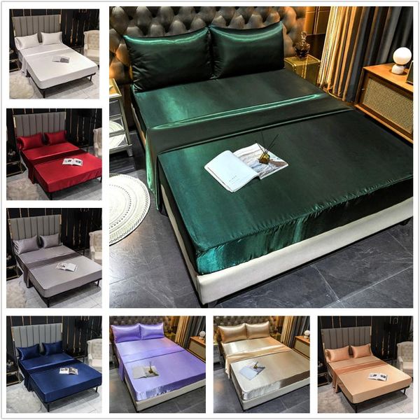 sheets & sets satin solid color bedsheet european style bed couple queen sheet home double set king size mattress protector
sheets & sets satin solid color bedsheet european style bed couple queen sheet home double set king size mattress protector