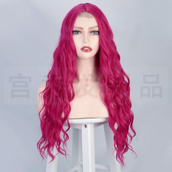 wig women's front lace small long curly hair medium water separation corrugated chemical fiber headgear s, Black
wig women's front lace small long curly hair medium water separation corrugated chemical fiber headgear s, Black