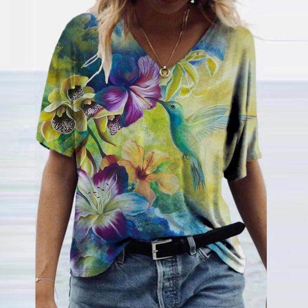 women's t-shirt vintage woman tshirts plus size short sleeve flower printed v-neck tee graphic t shirts fashion summer wear #gh, White
women's t-shirt vintage woman tshirts plus size short sleeve flower printed v-neck tee graphic t shirts fashion summer wear #gh, White