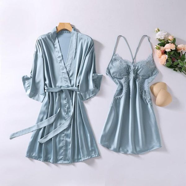 women's sleepwear lace hollow out women robe sets sling nightgown bride dressing bathrobe gown 2pcs rayon lounge summer home wear, Black;red
women's sleepwear lace hollow out women robe sets sling nightgown bride dressing bathrobe gown 2pcs rayon lounge summer home wear, Black;red