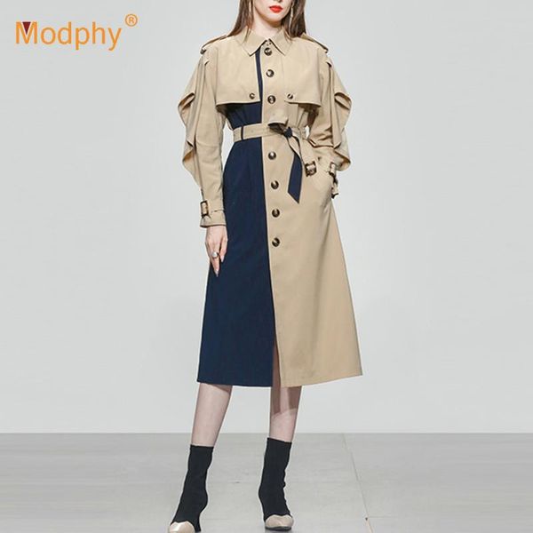 women's trench coats 2021 autumn coat woman korean single-breasted with belt long women overcoat plus size windbreaker female, Tan;black
women's trench coats 2021 autumn coat woman korean single-breasted with belt long women overcoat plus size windbreaker female, Tan;black