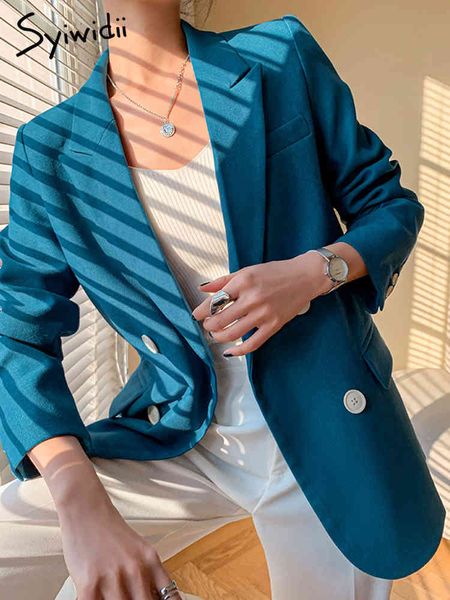 syiwidii blue women blazers spring winter clothes jacket ladies fall plus size coat office lady fashion notched work 210417, White;black
syiwidii blue women blazers spring winter clothes jacket ladies fall plus size coat office lady fashion notched work 210417, White;black