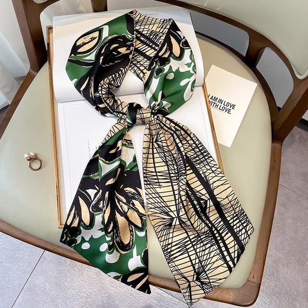 scarves 2021 fashion decorative printing small silk scarf women's hair band narrow ribbon binding belt, Blue;gray
scarves 2021 fashion decorative printing small silk scarf women's hair band narrow ribbon binding belt, Blue;gray