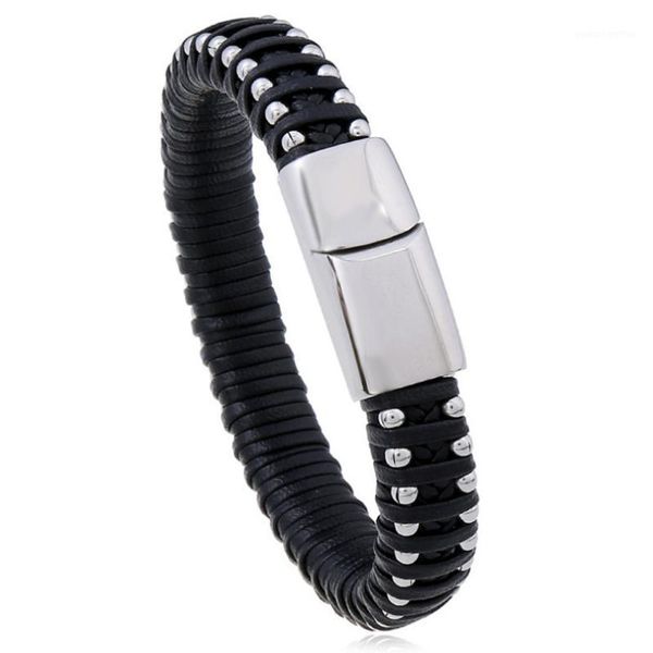 fashion black leather for men women stainless steel magnetic clasp retro charm bangle wrap wristbands punk jewelry1, Golden;silver
fashion black leather for men women stainless steel magnetic clasp retro charm bangle wrap wristbands punk jewelry1, Golden;silver
