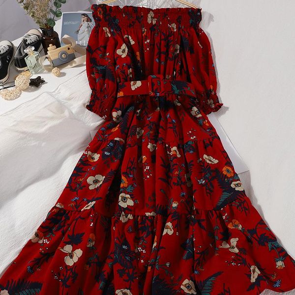 party dresses fmfssom 2021 summer pleated auricularia slash neck collar showing off the shoulder sashes women dress lantern sleeve print red, White;black
party dresses fmfssom 2021 summer pleated auricularia slash neck collar showing off the shoulder sashes women dress lantern sleeve print red, White;black