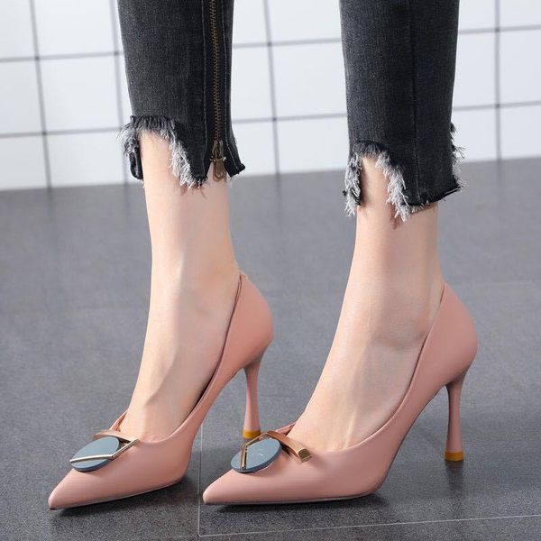 dress shoes nude pink square buckle high heels stiletto ladies all-match pointed toe shallow mouth single metal decoration pumps, Black
dress shoes nude pink square buckle high heels stiletto ladies all-match pointed toe shallow mouth single metal decoration pumps, Black