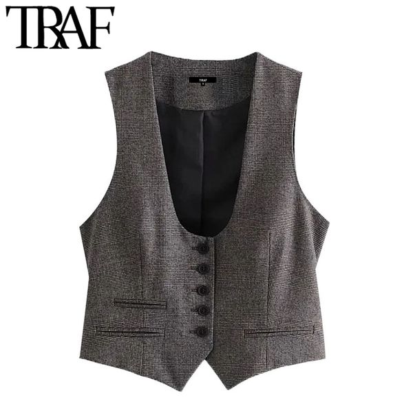 traf women fashion single breasted check waistcoat vintage sleeveless back tab female vest coat chic 210415, Black;white
traf women fashion single breasted check waistcoat vintage sleeveless back tab female vest coat chic 210415, Black;white