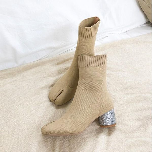 boots mljuese 2021 women soft ankle knitting square toe slip on high heel autumn spring size 34-40, Black
boots mljuese 2021 women soft ankle knitting square toe slip on high heel autumn spring size 34-40, Black