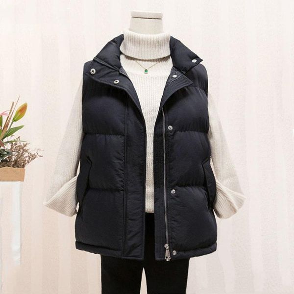 women's vests autumn winter sleeveless vest jacket women down cotton padded warm waistcoat lightweight stand collar outerwear coat soli, Black;white
women's vests autumn winter sleeveless vest jacket women down cotton padded warm waistcoat lightweight stand collar outerwear coat soli, Black;white