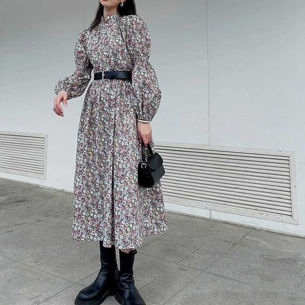japan style slim waist dresses stand neck chic floral print design woman dress elegant temperament single breasted vestidos 210525, Black;gray
japan style slim waist dresses stand neck chic floral print design woman dress elegant temperament single breasted vestidos 210525, Black;gray