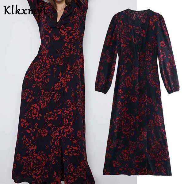klkxmyt za dress women autumn chic fashion print midi vintage long sleeve v neck female es vestidos mujer 210527, Black;gray
klkxmyt za dress women autumn chic fashion print midi vintage long sleeve v neck female es vestidos mujer 210527, Black;gray