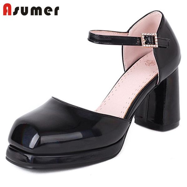 asumer 2021 thick high heels single shoes women spring summer dress office square toe vintage pumps big size 48, Black
asumer 2021 thick high heels single shoes women spring summer dress office square toe vintage pumps big size 48, Black