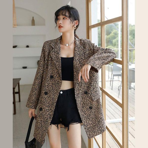women's suits & blazers mid-length double-breasted leopard-print blazer female spring autumn 2021 korean women notched collar long slee, White;black
women's suits & blazers mid-length double-breasted leopard-print blazer female spring autumn 2021 korean women notched collar long slee, White;black