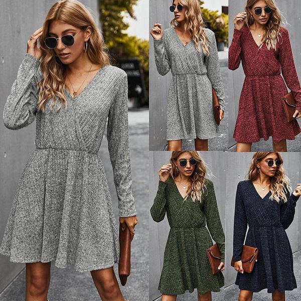 casual dresses women's v-neck dress 2021 plus size clothing for women, Black;gray
casual dresses women's v-neck dress 2021 plus size clothing for women, Black;gray