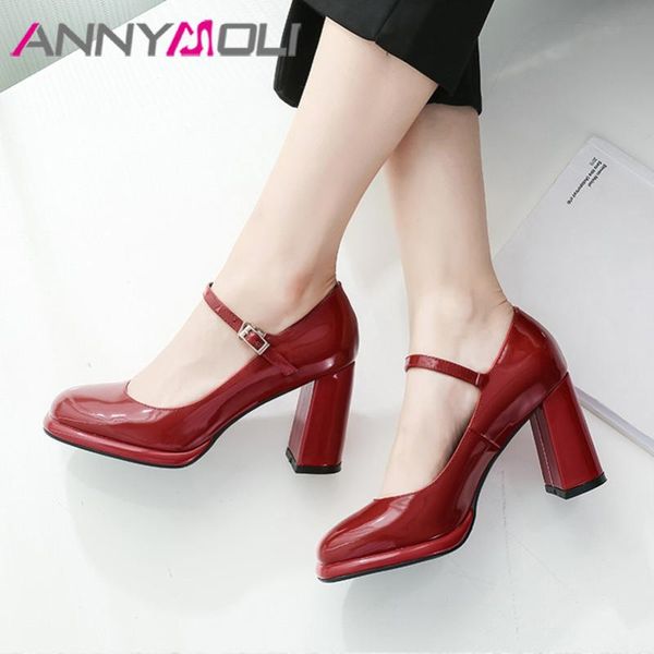 dress shoes annymoli high heels women natural genuine leather block heel mary janes cow buckle party pumps lady red, Black
dress shoes annymoli high heels women natural genuine leather block heel mary janes cow buckle party pumps lady red, Black