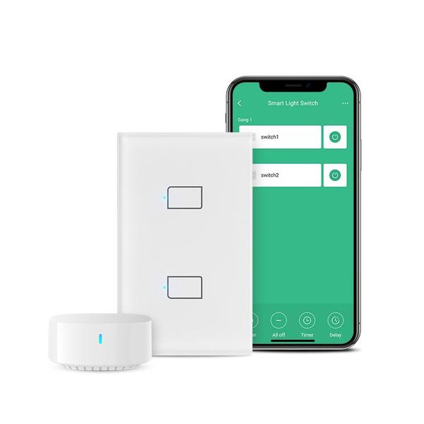 smart home control no neutral required broadlink light switch, glass panel, compatible with alexa, google and ifttt, hub included
smart home control no neutral required broadlink light switch, glass panel, compatible with alexa, google and ifttt, hub included
