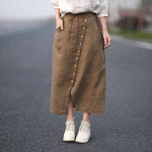 summer arts style women high waist casual long skirt single-breasted 100% linen vintage skirt femme saia longa m290, Black
summer arts style women high waist casual long skirt single-breasted 100% linen vintage skirt femme saia longa m290, Black