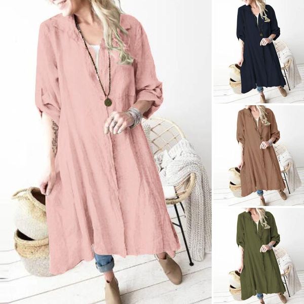 stylish solid shirt dress women's autumn sundress zanzea 2021 casual long sleeve vestidos female button robe femme oversized 5xl dresse, Black;gray
stylish solid shirt dress women's autumn sundress zanzea 2021 casual long sleeve vestidos female button robe femme oversized 5xl dresse, Black;gray